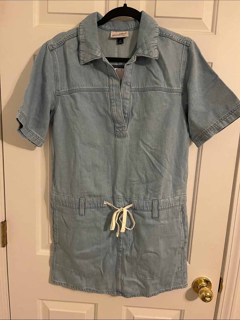 Universal Thread Light Blue Denim Short-Sleeve Romper